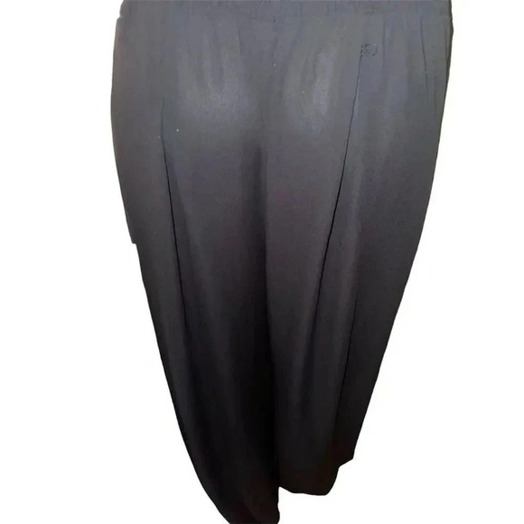Victoria's Secret XS matte black Satin pleat front harem Pants with elastic hem - Picture 6 of 11